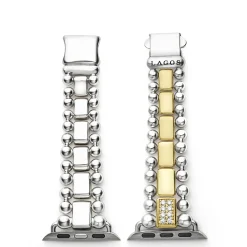 Diamonds<LAGOS 18K Gold And Sterling Silver Single Diamond Watch Bracelet-38-45Mm