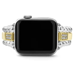 Two-Tone<LAGOS 18K Gold And Sterling Silver Single Diamond Watch Bracelet-38-45Mm