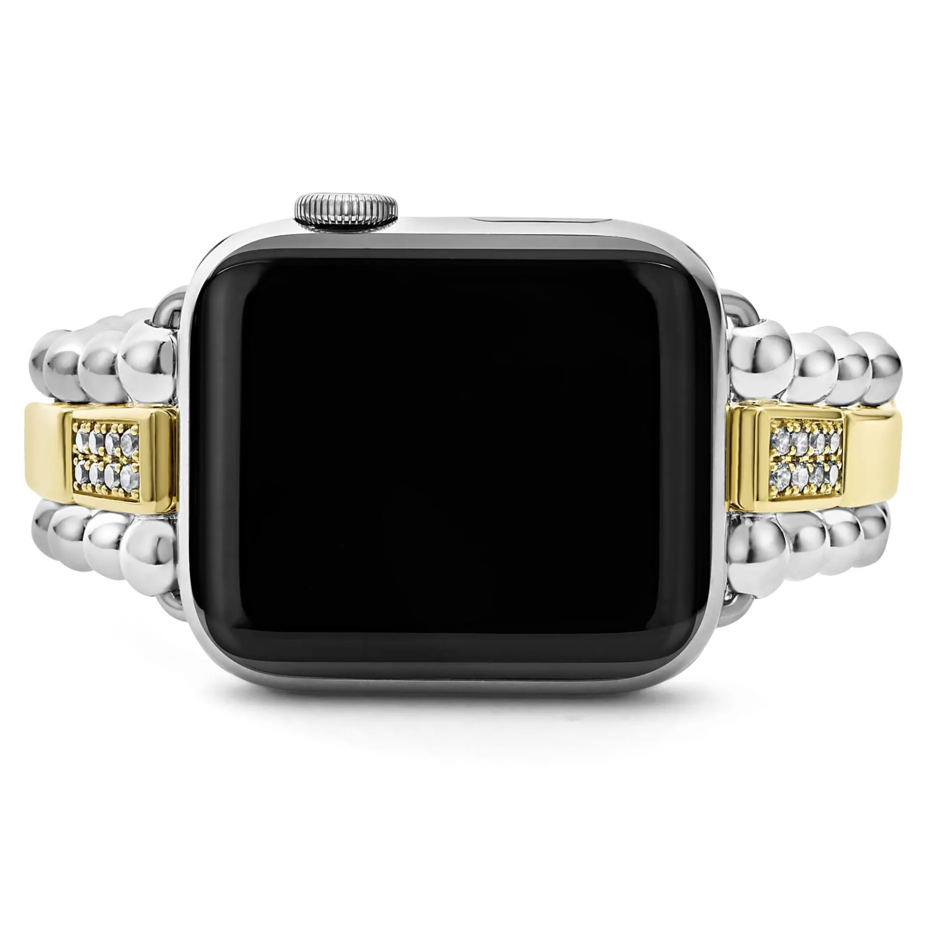 Two-Tone<LAGOS 18K Gold And Sterling Silver Single Diamond Watch Bracelet-38-45Mm