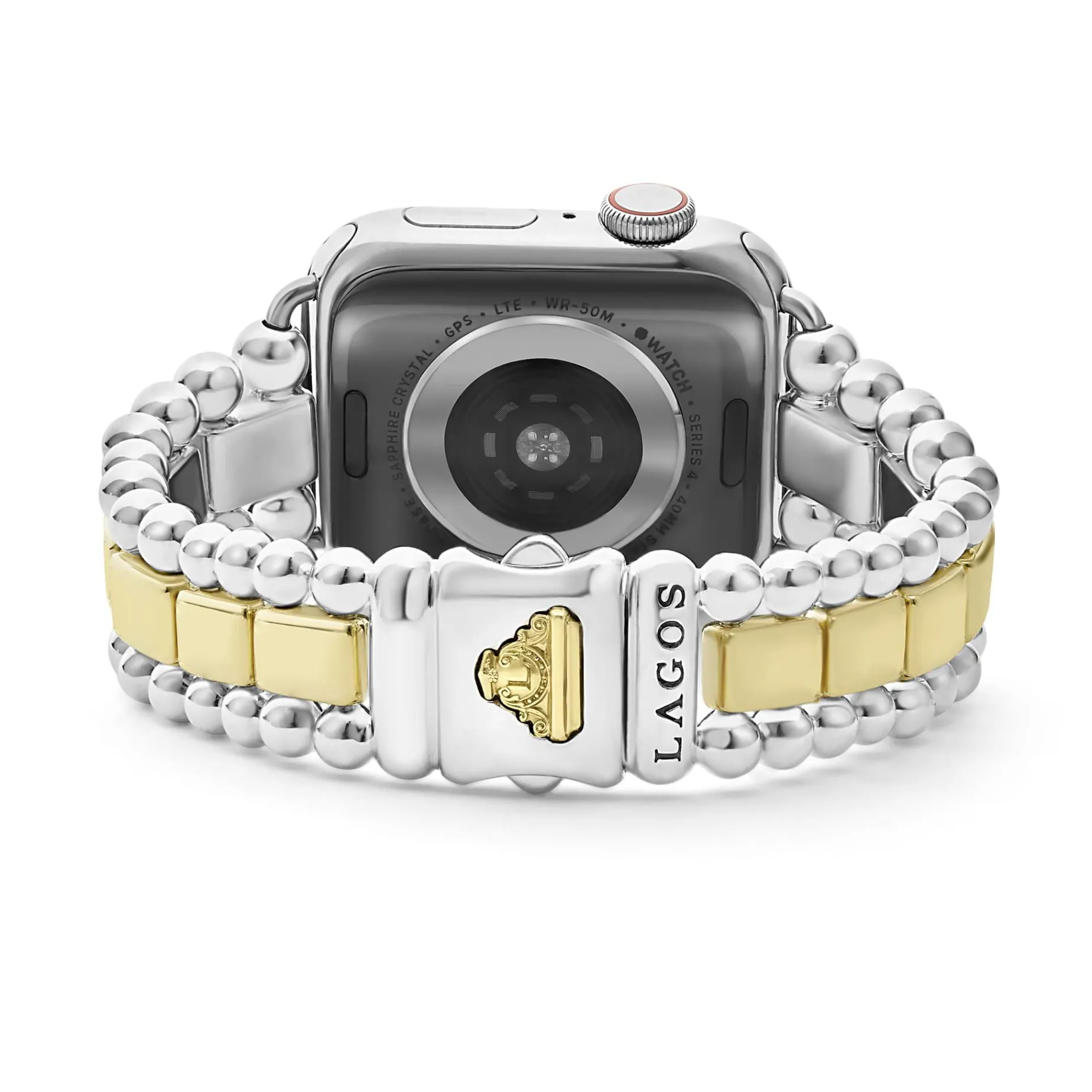 Two-Tone<LAGOS 18K Gold And Sterling Silver Single Diamond Watch Bracelet-38-45Mm