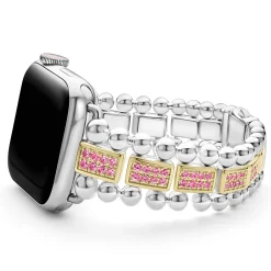 Gemstones<LAGOS 18K Gold And Sterling Silver Pink Sapphire Watch Bracelet-38-45Mm