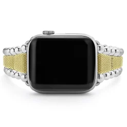 Two-Tone<LAGOS 18K Gold And Sterling Silver Caviar Beaded Watch Bracelet-42-49Mm