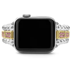 Two-Tone<LAGOS 18K Gold And Sterling Silver Pink Sapphire Watch Bracelet-38-45Mm