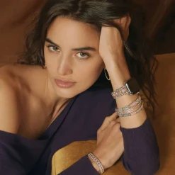 Two-Tone<LAGOS 18K Gold And Sterling Silver Pink Sapphire Watch Bracelet-38-45Mm