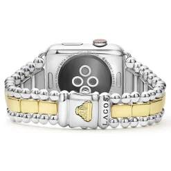 Two-Tone<LAGOS 18K Gold And Sterling Silver Single Diamond Watch Bracelet-42-49Mm