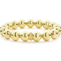 Gold<LAGOS 18K Gold Bead Bracelet 12Mm