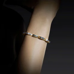 Gold<LAGOS 18K Gold Blue Sapphire Link Wave Bracelet
