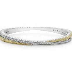 Diamonds<LAGOS 18K Gold Caviar And Diamond Bangle