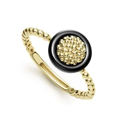 Statement Rings<LAGOS 18K Gold Caviar Black Ceramic Ring