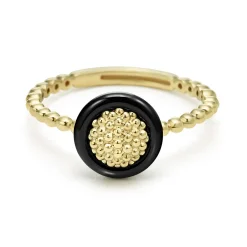 Statement Rings<LAGOS 18K Gold Caviar Black Ceramic Ring