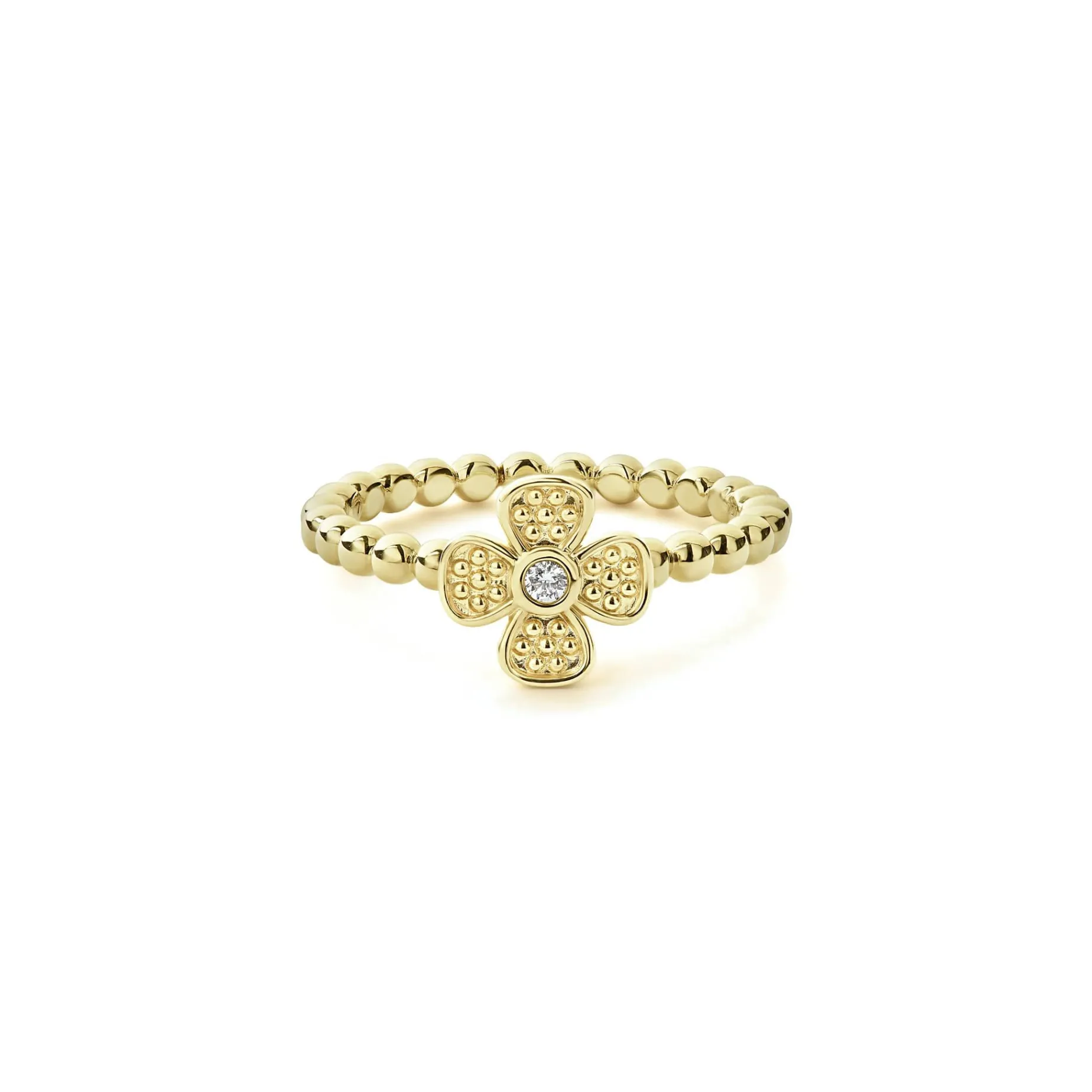 Diamonds<LAGOS 18K Gold Caviar Flower Diamond Ring