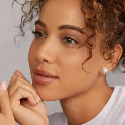 Two-Tone<LAGOS 18K Gold Caviar Pearl Stud Earrings