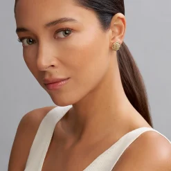 Gold<LAGOS 18K Gold Caviar Stud Earrings