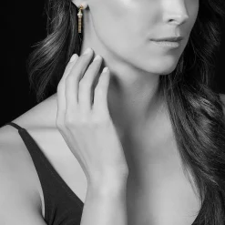 Diamonds<LAGOS 18K Gold Caviar Tassel Diamond Earrings