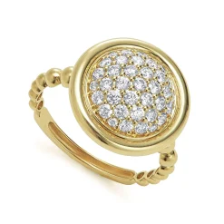 Gold<LAGOS 18K Gold Circle Diamond Ring