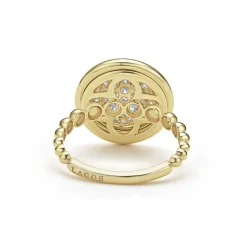Gold<LAGOS 18K Gold Circle Diamond Ring