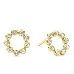 Diamonds<LAGOS 18K Gold Circle Diamond Stud Earrings