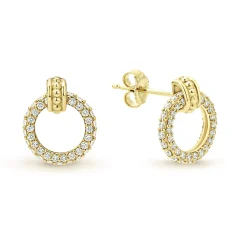 Diamonds<LAGOS 18K Gold Circle Diamond Stud Earrings