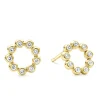Gold<LAGOS 18K Gold Circle Diamond Stud Earrings