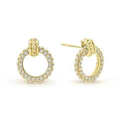 Gold<LAGOS 18K Gold Circle Diamond Stud Earrings