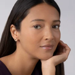 Gold<LAGOS 18K Gold Circle Diamond Stud Earrings