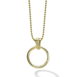 Gold<LAGOS 18K Gold Circle Pendant Necklace