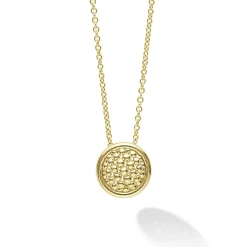 Gold<LAGOS 18K Gold Circle Pendant Necklace