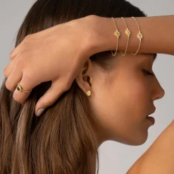 Gold<LAGOS 18K Gold Circle Stud Earrings