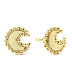 Gold<LAGOS 18K Gold Crescent Stud Earrings