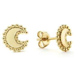 Gold<LAGOS 18K Gold Crescent Stud Earrings