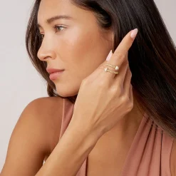 Gold<LAGOS 18K Gold Diamond Ball Wrap Ring