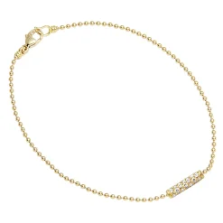 Gold<LAGOS 18K Gold Diamond Bar Bracelet