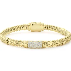 Gold<LAGOS 18K Gold Diamond Bracelet | 6Mm