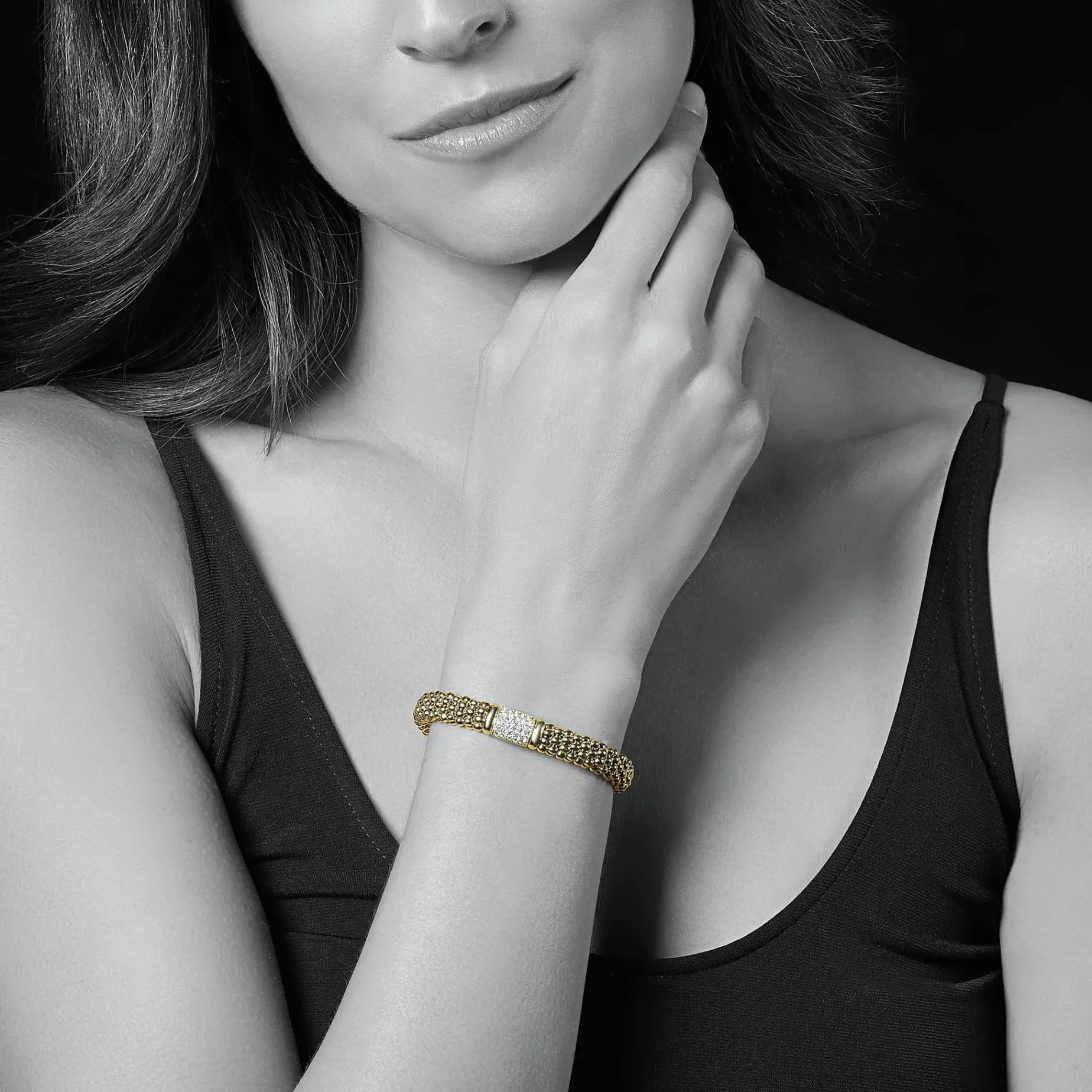 Diamonds<LAGOS 18K Gold Diamond Bracelet | 9Mm