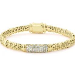 Gold<LAGOS 18K Gold Diamond Bracelet | 6Mm