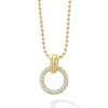 Gold<LAGOS 18K Gold Diamond Circle Pendant Necklace
