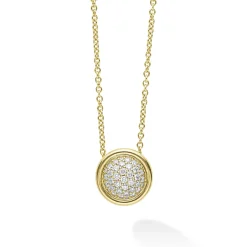 Gold<LAGOS 18K Gold Diamond Circle Pendant Necklace