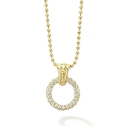 Diamonds<LAGOS 18K Gold Diamond Circle Pendant Necklace