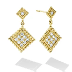 Gold<LAGOS 18K Gold Diamond Drop Earrings