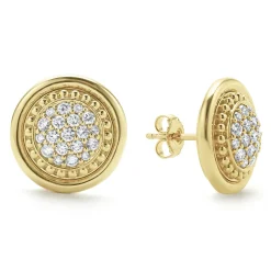 Gold<LAGOS 18K Gold Diamond Stud Earrings