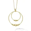 Gold<LAGOS 18K Gold Double Circle Bead Pendant Necklace