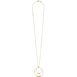 Gold<LAGOS 18K Gold Double Circle Bead Pendant Necklace