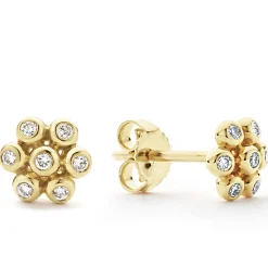 Gold<LAGOS 18K Gold Flower Diamond Stud Earrings