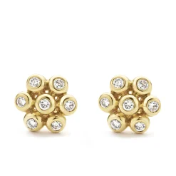 Gold<LAGOS 18K Gold Flower Diamond Stud Earrings