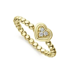 Gold<LAGOS 18K Gold Heart Diamond Ring
