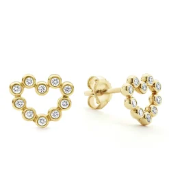 Diamonds<LAGOS 18K Gold Heart Diamond Stud Earrings