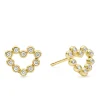 Gold<LAGOS 18K Gold Heart Diamond Stud Earrings