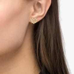 Gold<LAGOS 18K Gold Heart Diamond Stud Earrings