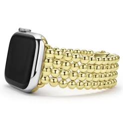 Gold<LAGOS 18K Gold Infinite Caviar Beaded Watch Bracelet - 38-45Mm