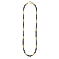 Gold<LAGOS 18K Gold Large Station Ceramic Beaded Necklace | 5Mm